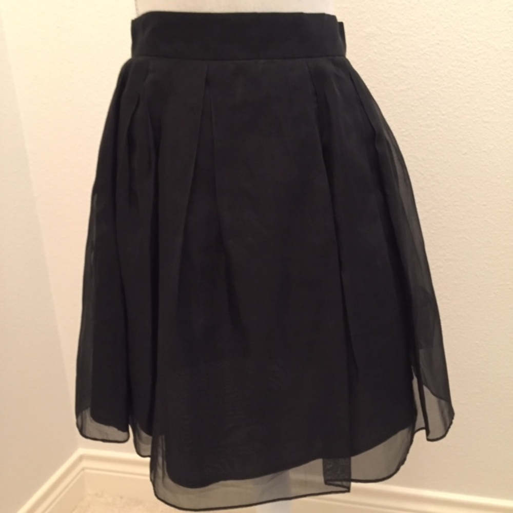 Vintage Ann Taylor Black Silk Organza Skirt